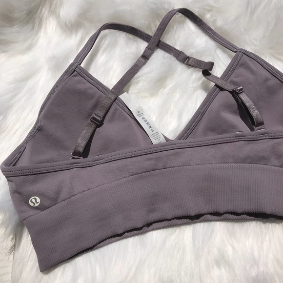 NWT LULULEMON AWAKENING BRA lavender grey w pads - Picture 6 of 8